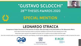 28th Sclocchi Award  Leonardo Stracca [upl. by Tiffy]