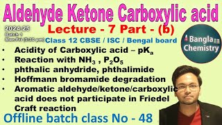 Aldehyde Ketone Carboxylic acidBatch1 L7bClass 12Acidity anhydride formation Ka pKa Kolbe [upl. by Yhcir]