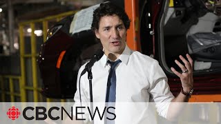 Trudeau contrasts his approach with negative style of Poilievre during auto plant visit [upl. by Rettig]