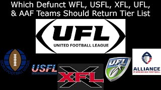 Which Defunct WFL USFL XFL UFL amp AAF Teams Should Return Tier List [upl. by Glasgo]