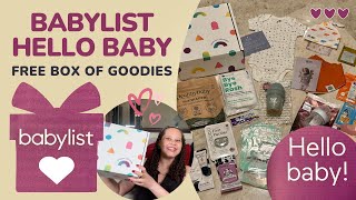 BABYLIST HELLO BABY Baby Registry Welcome Kit FREE Babelist Bag Babylist Box Freebie Unboxing [upl. by Aniara126]