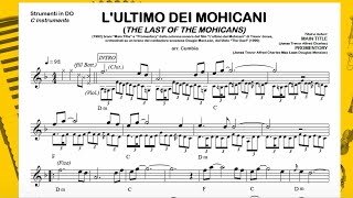 L’ULTIMO DEI MOHICANI Trevor Jones cumbia Base Audio Spartiti DO Si♭Mi♭ variazioni Fisarmonica [upl. by Jochbed]