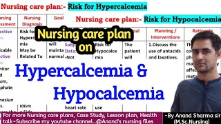 Hypercalcemia and Hypocalcemia Nursing care planRisk for Hypercalcemia and Hypocalcemia ncp [upl. by Semela]