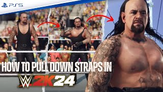 How to Pull Down Straps in WWE 2K24  PS4 Gameplay [upl. by Elbart]