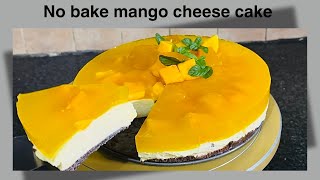 Easy mango cheese cake recipe by Golden grapes  jello cake 🧁 [upl. by Yrdua358]