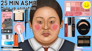 ASMR NO BGM 메이크업 애니메이션 모음집 3  무시당한 여학생 역대급 변신 오징어게임 노숙자  NO BGM ver Makeup Animation Collection [upl. by Aniweta]