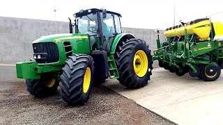 john deere novo 6205j acoplado com plantadeira a vácuo [upl. by Nairda970]