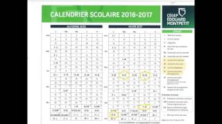 Calendrier scolaire [upl. by Ysteb]