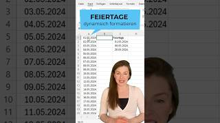 📅 FEIERTAGE dynamisch FORMATIEREN in Excel excel exceltipps exceltips effizienz microsoft [upl. by Zahara766]