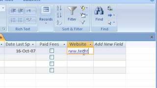 Use the Hyperlink Data Type in Access 2007 [upl. by Aicemed]