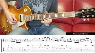 Led Zeppelin  Stairway to Heaven Guitar Solo with TABS [upl. by Ynohtnad730]