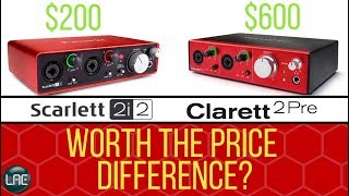 Scarlett 2i2 VS Clarett 2Pre  Latency Preamps AIR Comparison  Focusrite Audio Interface Shootout [upl. by Ahsienod]