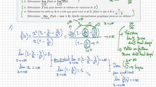 étude complète dune fonction • limite • dérivée • variations • asymptote [upl. by Rases]