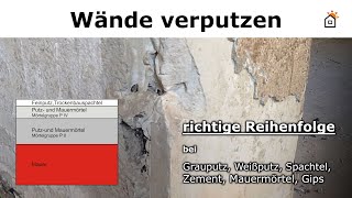 Wand verputzen  richtige Reihenfolge von Putz und Mörtel [upl. by Finkelstein]