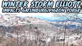 WINTER STORM ELLIOTT SLAMS GATLINBURG PIGEON FORGE SubZero Temps WInd Snow [upl. by Romney]