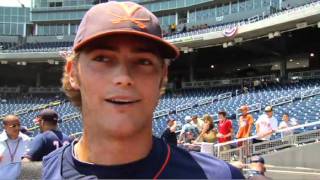 Virginia Baseball Practices at TD Ameritrade Park [upl. by Fachanan]