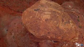 Mexican Hat Rock Formatin Utah Drone Video [upl. by Ecinev86]