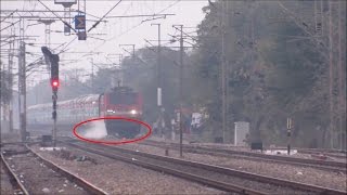 Indian Railways  Freaky Accident Train Crushes Cycle and the Loco Pilot applies Emergency Brakes [upl. by Tamaru]