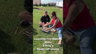 Students Learning Fire Making at Barefoot Bushcraft [upl. by Odrick]