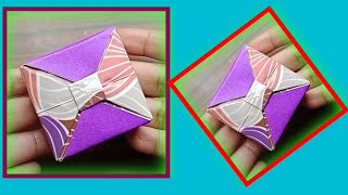 How to make bow tie storage boxstorage box banana kaa tarikaCraft videospaper boxOrigami craft [upl. by Nylitsirk123]