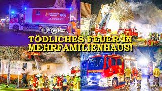 TÖDLICHES FEUER IN FACHWERKHAUS  MEHRERE BEWOHNER GERETTET   FEUERWEHR im GROSSEINSATZ [upl. by Juxon]