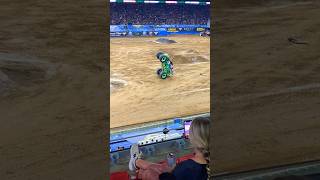 Slap Wheelie monsterjam Houston TX 2023 gravedigger freestyle wheelie monstertruck nrgstadium [upl. by Assi]