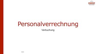 Personalverrechnung  Verbuchung [upl. by Yor963]