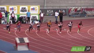 SA Open Champs 2016  Junior Men 100m [upl. by Suolkcin]