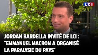 Jordan Bardella invité de LCI  quotEmmanuel Macron a organisé la paralysie du paysquot [upl. by Ilse]