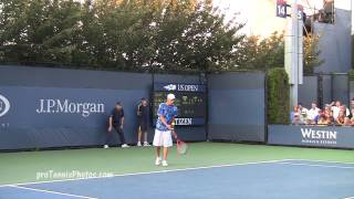 Brian Battistone uses a TwoHandled Racket 2012 US Open [upl. by Habas]