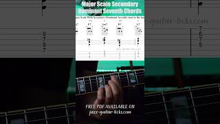 Major Scale And Secondary Dominant Seventh Chords 1 of 4  FREE PDF guitarchords guitarlesson [upl. by Otrevire969]