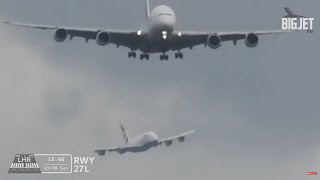 London Heathrow Airport 27L Overhead Arrivals [upl. by Nnylodnewg]