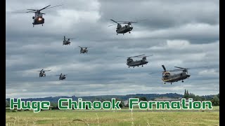 Formation Flying with 7 RAF Chinooks 4K video [upl. by Enitsua647]