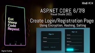 24 User Registration and Login with SHA512 Encryption in ASPNET MVC Core 8HashingSalting [upl. by Sivad735]