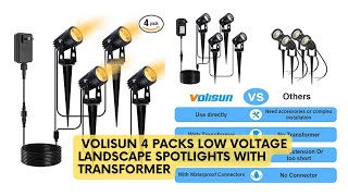 VOLISUN 4 Packs Low Voltage Landscape Spotlights with Transformer [upl. by Ellenaej]