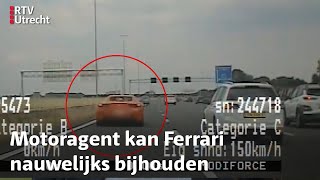 Ferrari vliegt laag over de A1 motoragent gaat erachteraan  RTV Utrecht [upl. by Ribble167]