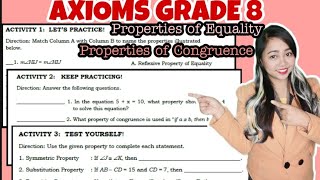 AXIOMS  Grade 8 Module 3 Activities  MathTV PH [upl. by Cadel]