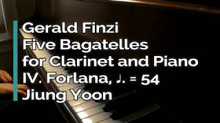 Piano Part  Finzi Five Bagatelles for Clarinet and Piano IV Forlana ♩54 [upl. by Trefor]