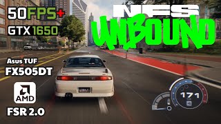 NFS UNBOUND FSR 20 GTX 1650 Ryzen 5 3550h  ASUS TUF FX505DT BENCHMARK ALL SETTINGS [upl. by Lotti]