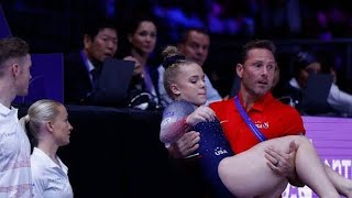 Jocelyn Roberson left from the field due to horrific injury At World Artistic Gymnastics 2023 [upl. by Inttirb]