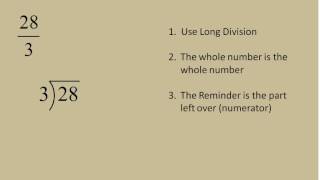 Improper Fractions to Mixed Numbers Simplifying Math [upl. by Notsnorb343]