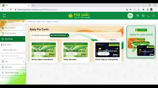 PSB UNIC  virtual debit card apply [upl. by Idnaj265]