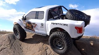 FORD RAPTOR F150 Stock on the Rocks  8th scale Trail Truck quotTraction Hobbyquot  RC ADVENTURES [upl. by Duthie]