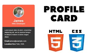 How To Create A Profile Card Using HTML And CSS  Learn Web Design [upl. by Llehsad656]