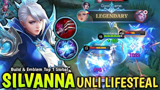 Silvanna Crazy Lifesteal Build with Perfect Emblem 100 ONE SHOT COMBO  Build Top 1 Global Silvanna [upl. by Balf]