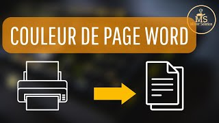 Imprimer la COULEUR de page DANS WORDTutoriel Office [upl. by Jaime813]