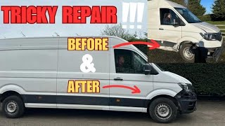 REPAIRING SOME VERY AWKWARD DAMAGED ON A 2018 VW CRAFTER [upl. by Marianna661]