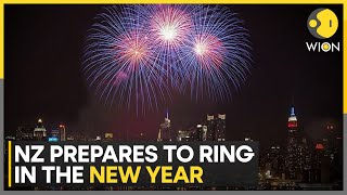 New York Auckland to welcome in New Year fireworks light up Sky Tower  WION [upl. by Ardnaskela]