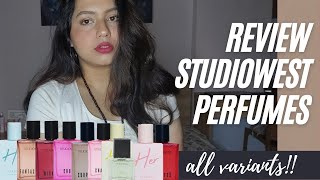 STUDIOWEST PERFUMES REVIEW  ALL VARIANTS  AFFORDABLE PERFUMES UNDER RS 600  ANVI GATLEVAR [upl. by Musihc]