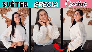 Como tejer un Suéter a Crochet 🧶Talla Personalizada Modelo Grecia [upl. by Marven]